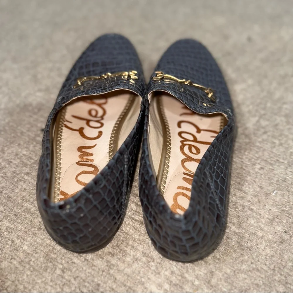 SAM EDELMAN Lorraine Loafer with Bit Hardware Croc‎ embossed size 8